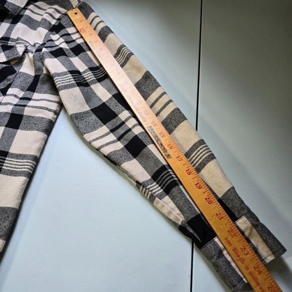 Troll Company Flannel Shirt Mens‎ Small Black White Plaid Pearl Snap Button Up - Picture 10 of 12